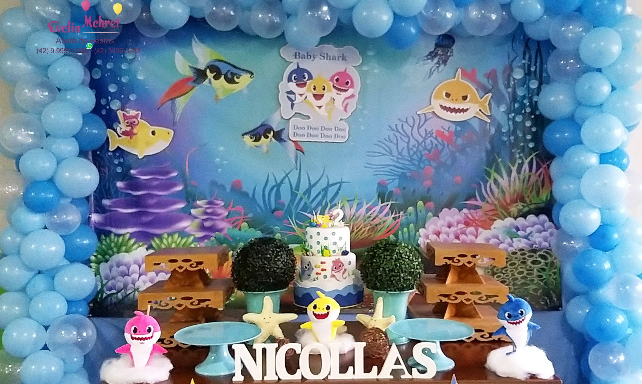 Decoração-para festa de aniversário infantil tema Baby Shark | Evelin ...